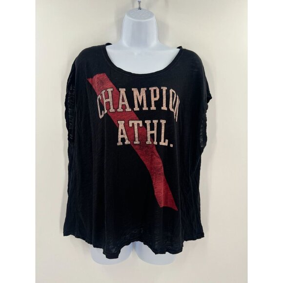 Todd Snyder Champion L Muscle Tee Supima Modal Black Red Graphic 90s - Picture 10 of 10